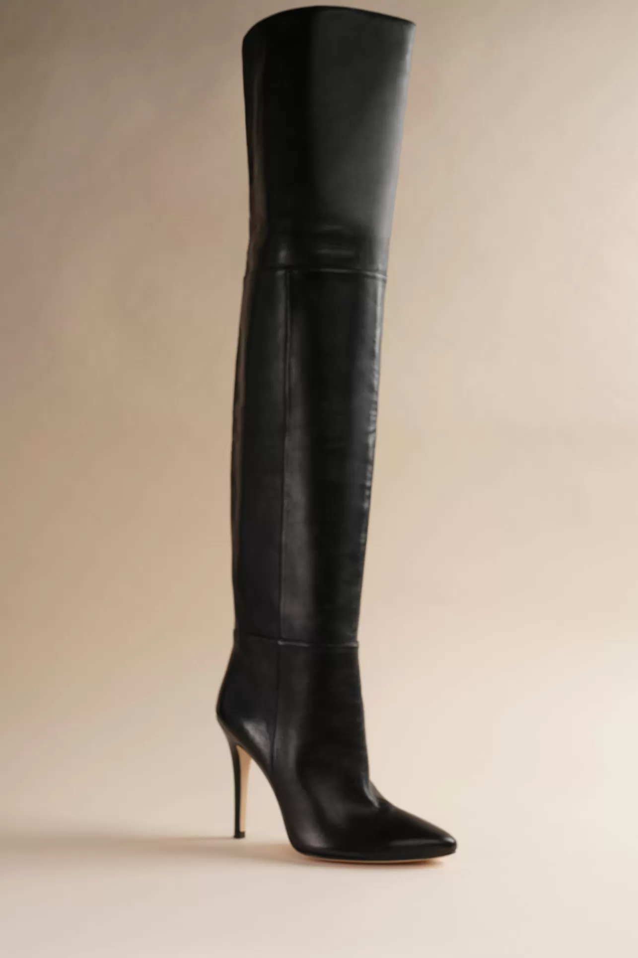 Boots-Brother Vellies Allora Over The Knee Boot In Black Midnight Leather