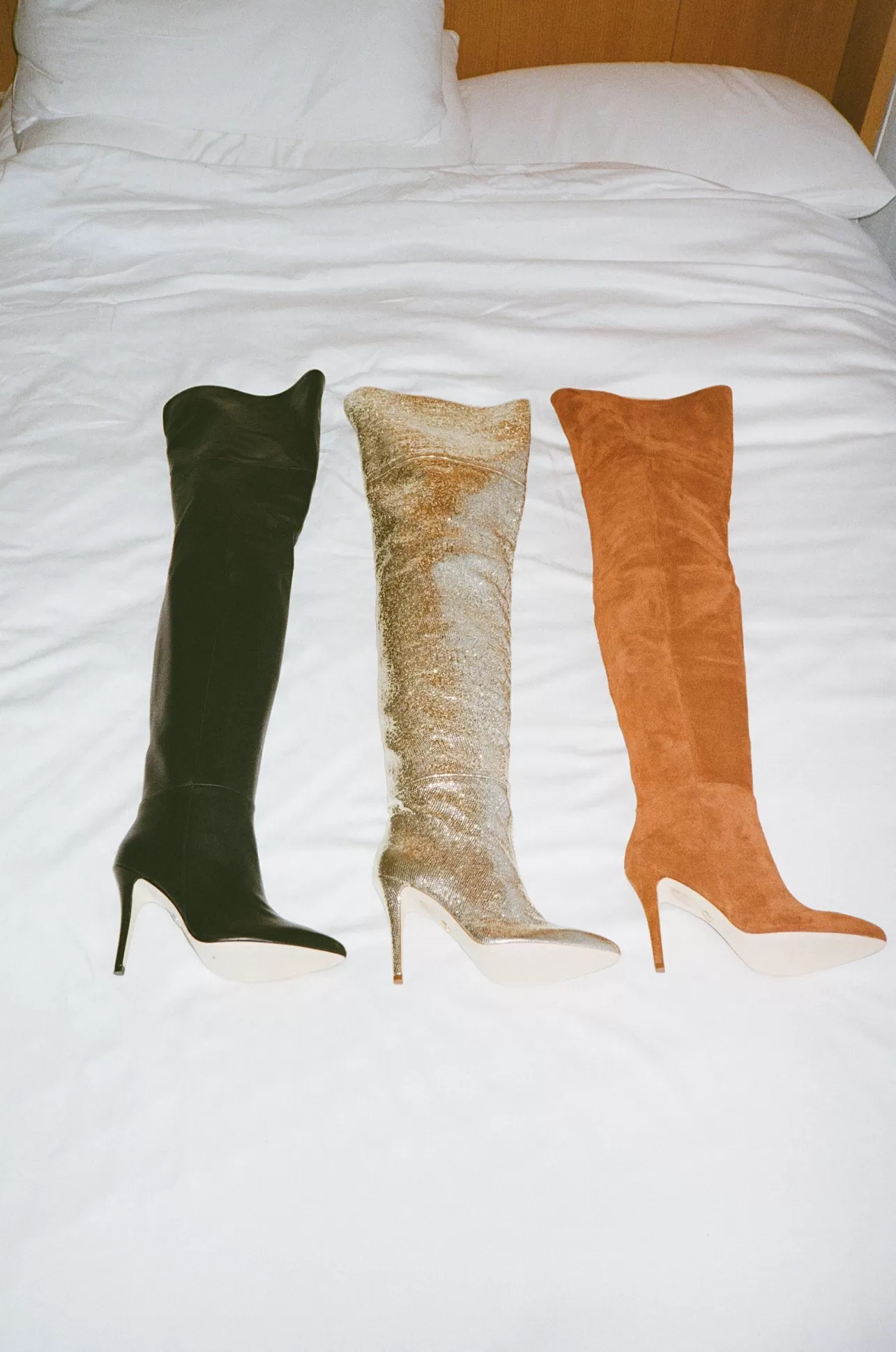 Boots-Brother Vellies Allora Over The Knee Boot In Gold Metallic Leather