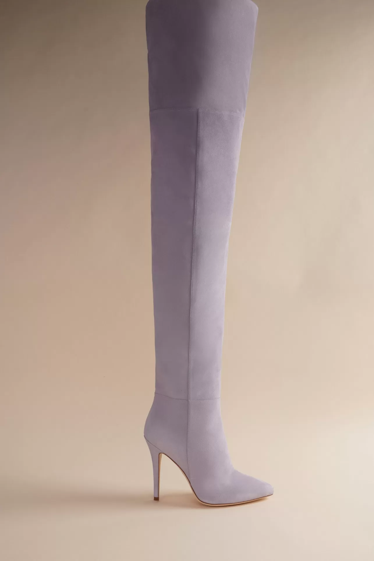 Boots-Brother Vellies Allora Over The Knee Boot In Lavender Suede