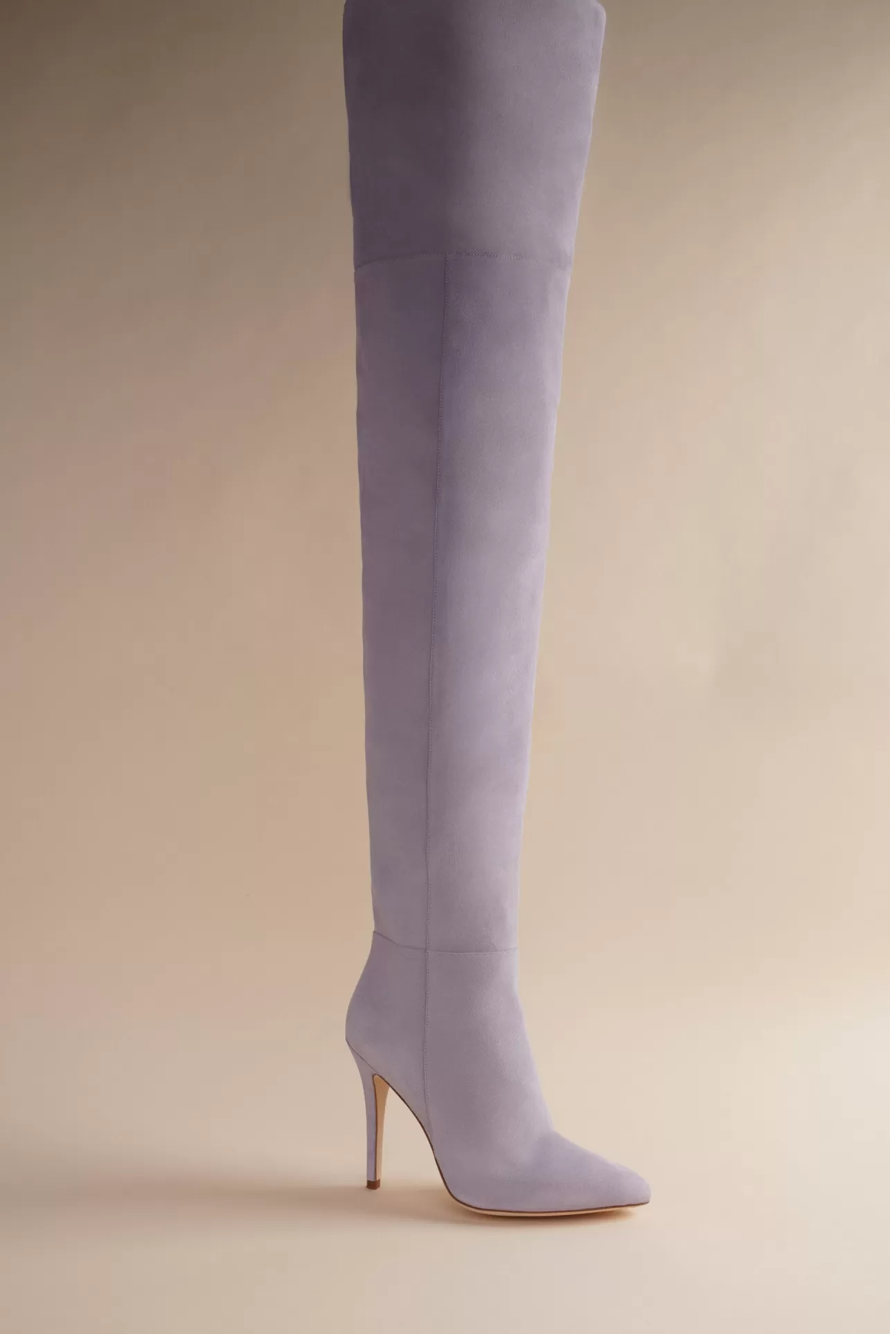 Boots-Brother Vellies Allora Over The Knee Boot In Lavender Suede