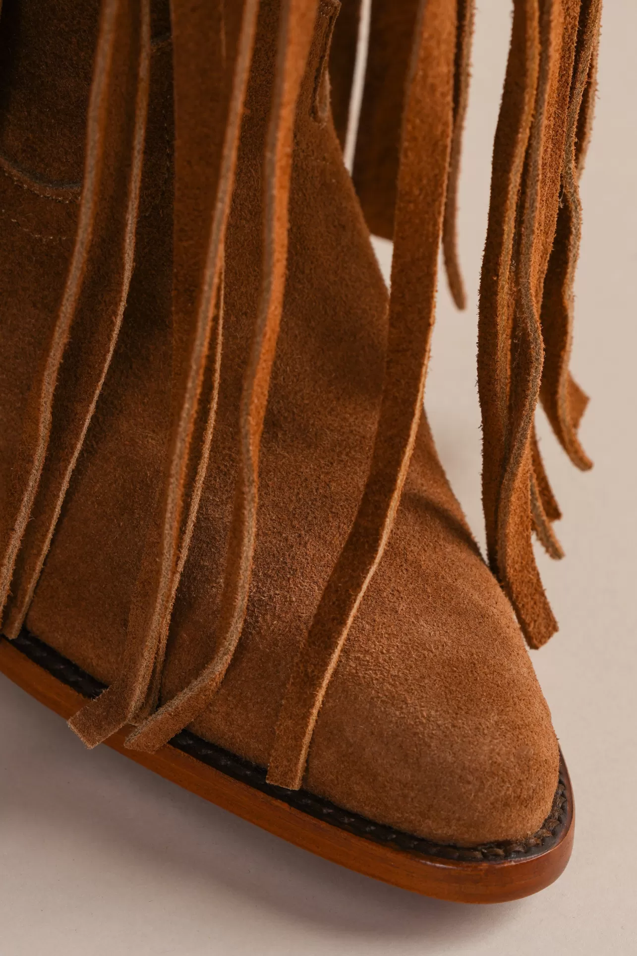 Boots-Brother Vellies Fringe Atlas Boots In Suede Honey