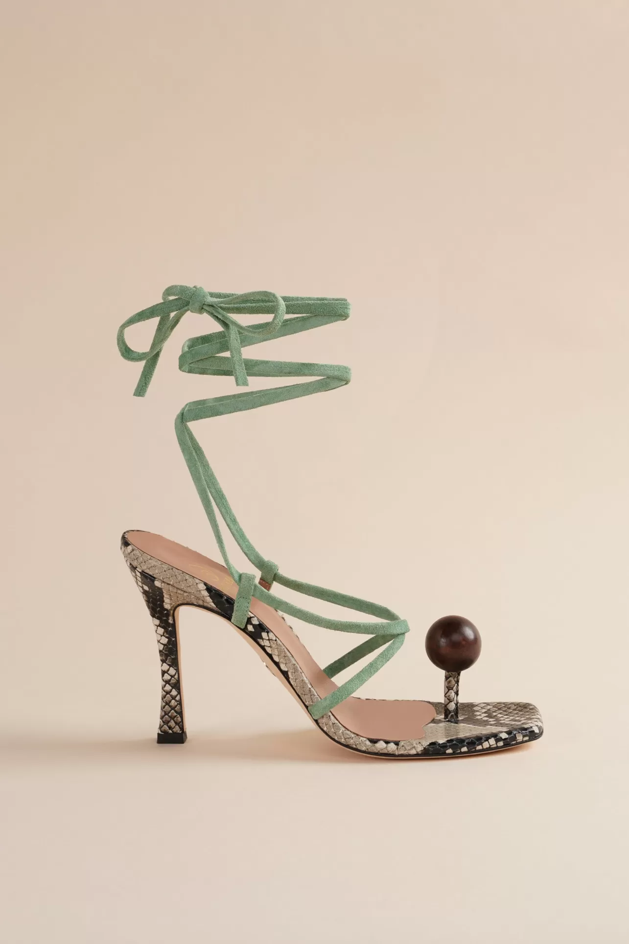 Heels-Brother Vellies Globe Sandals In Cactus Green