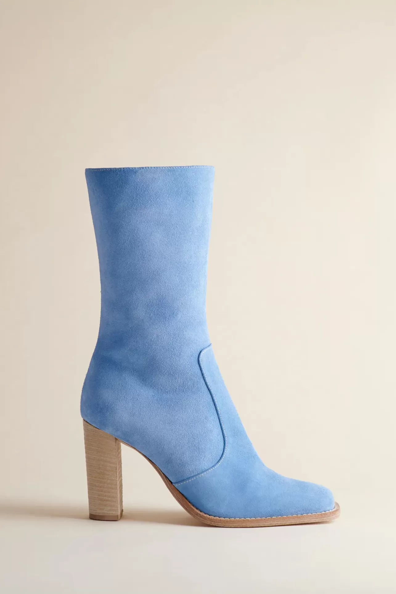 Boots-Brother Vellies Lauryn Boot In Blue Suede