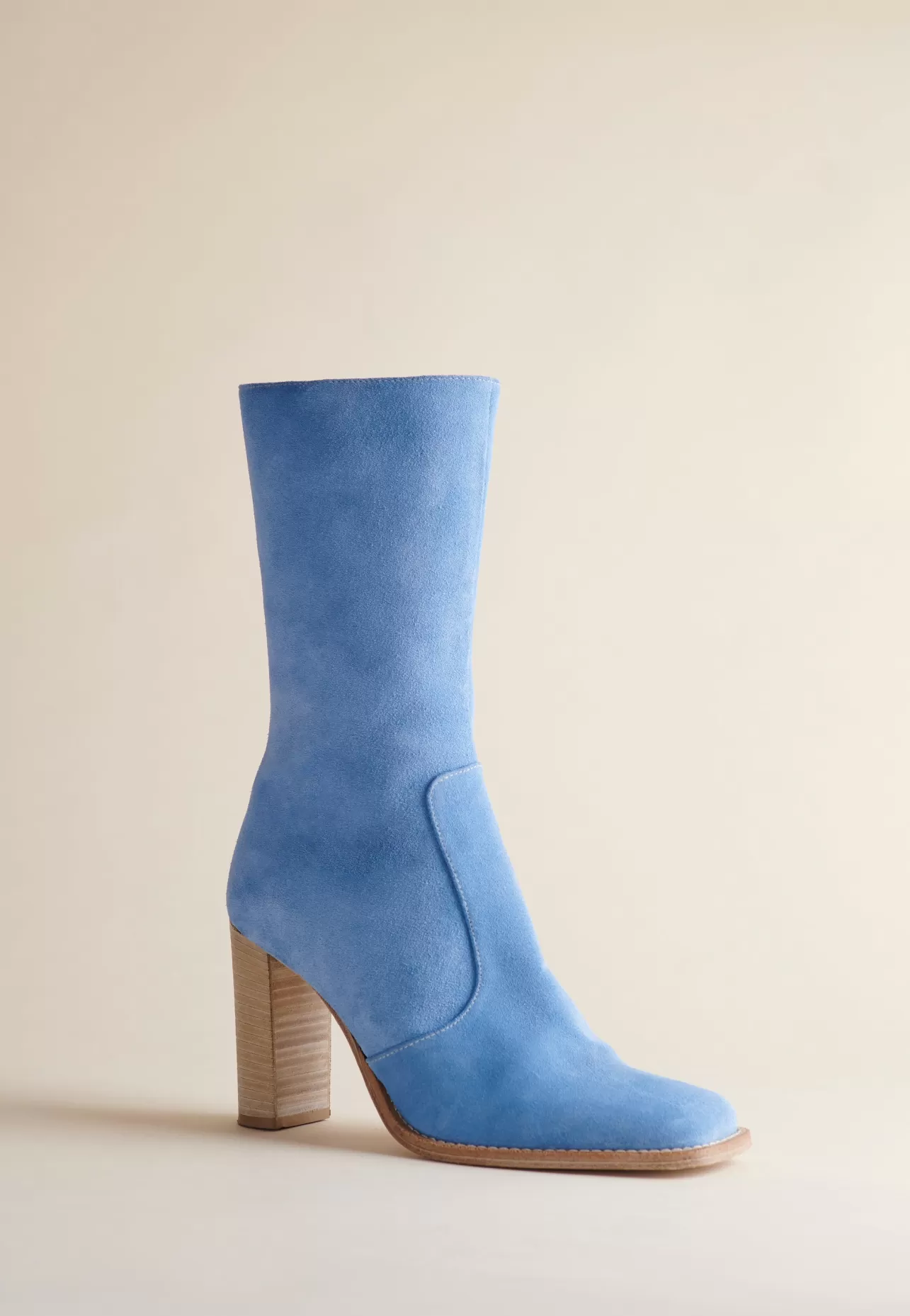 Boots-Brother Vellies Lauryn Boot In Blue Suede