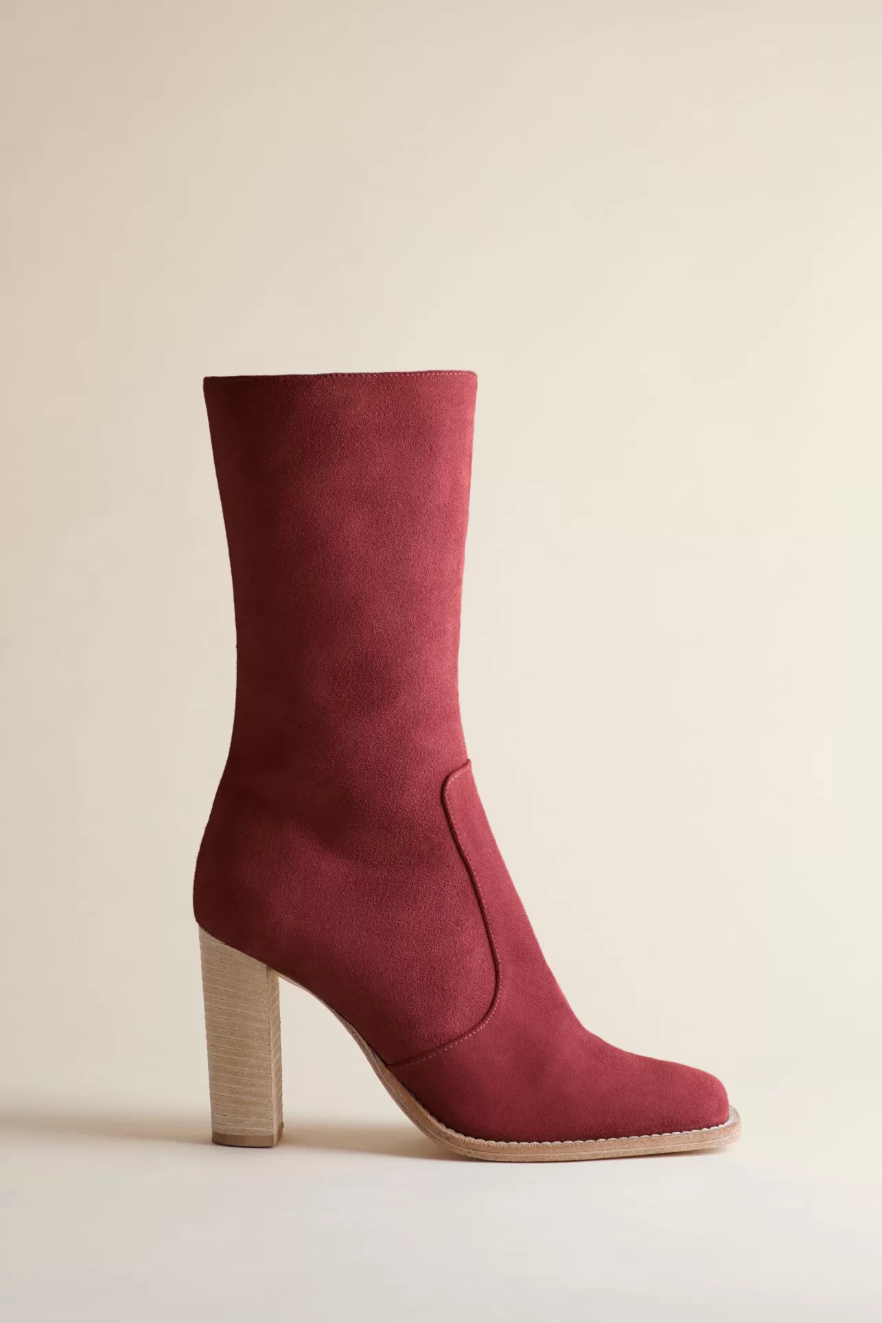 Boots-Brother Vellies Lauryn Boot In Oxblood Suede