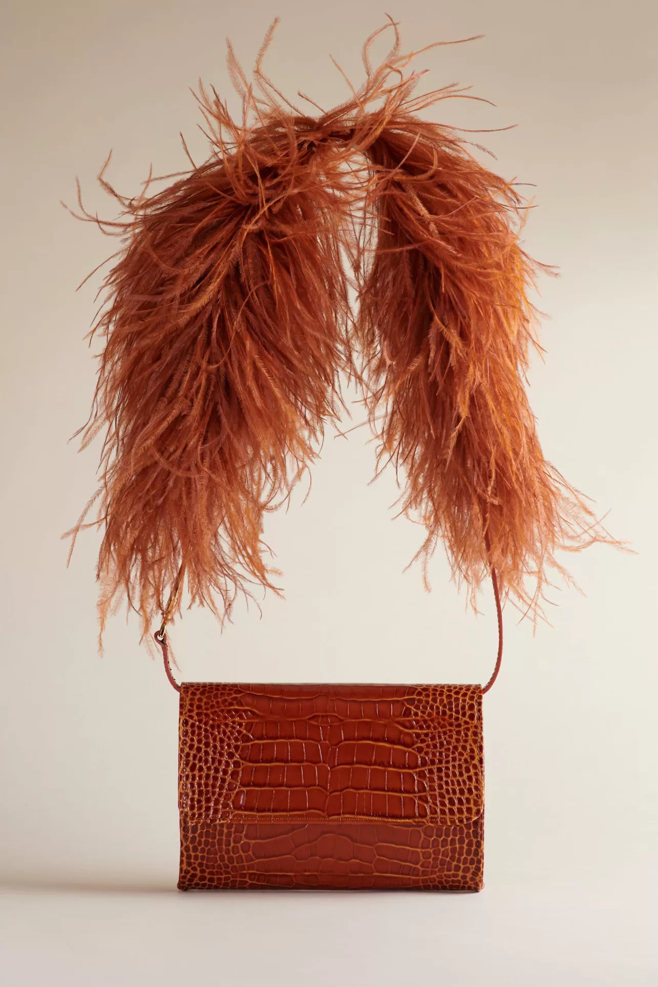 Bags & Small Leather Goods-Brother Vellies Lijadu Bird Bag In Cognac Croc