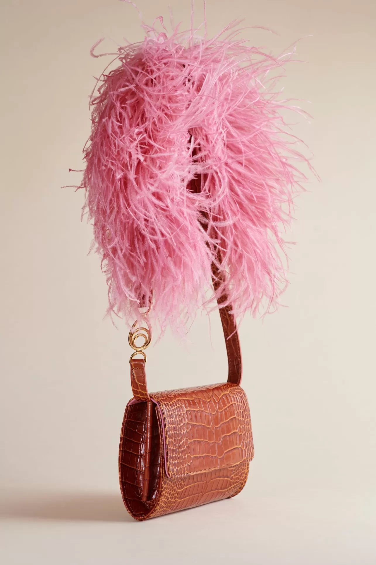 Bags & Small Leather Goods-Brother Vellies Lijadu Bird Bag In Cognac Croc