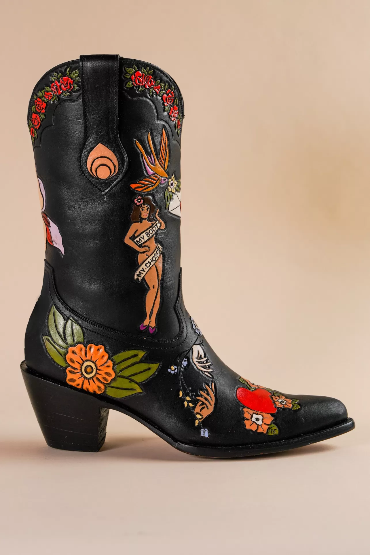 Doodles-Brother Vellies My Body My Choice Doodle Cowboy Bootie