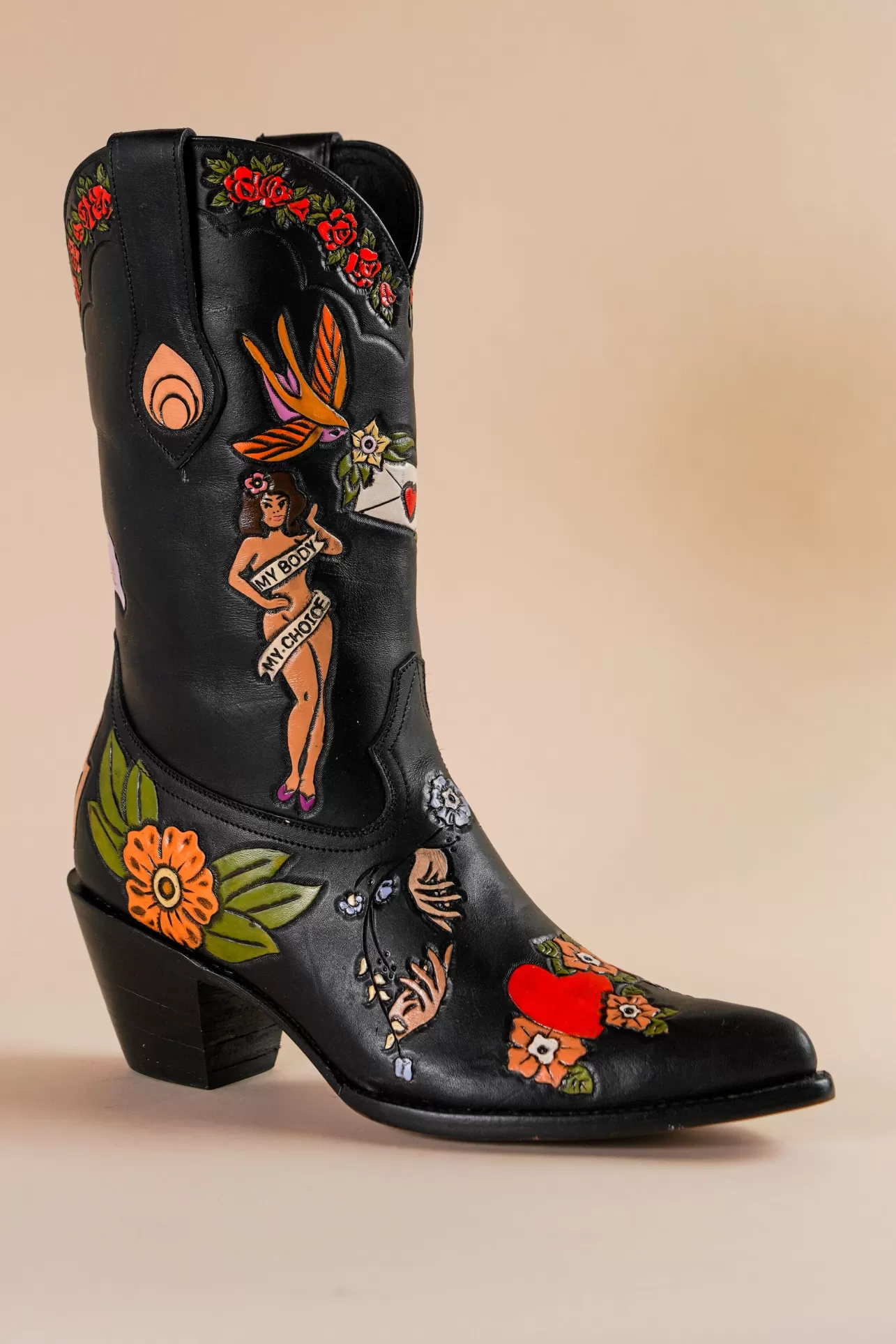 Doodles-Brother Vellies My Body My Choice Doodle Cowboy Bootie