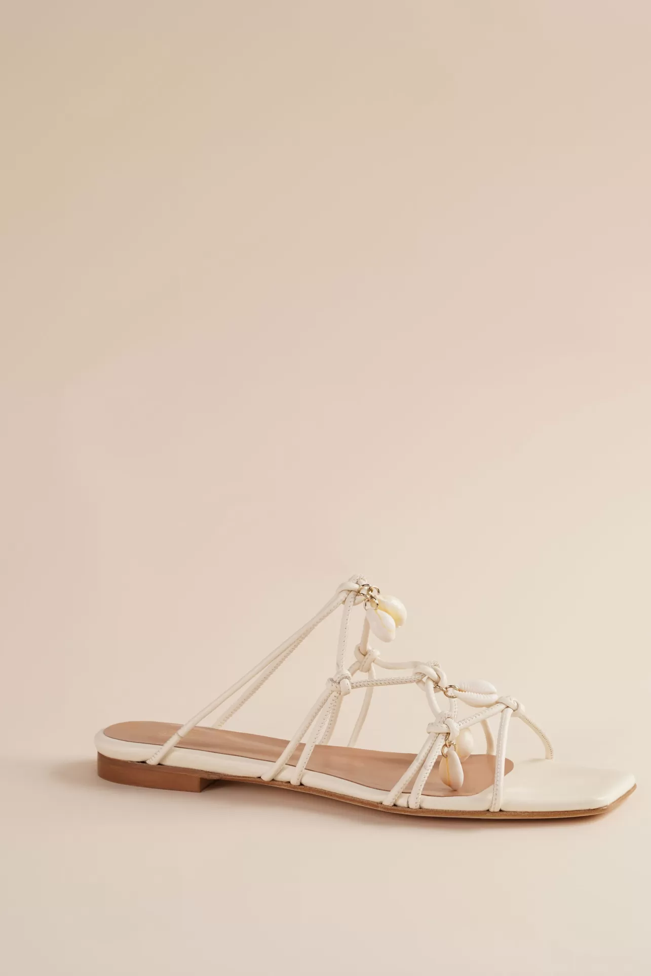 Sandals-Brother Vellies Shoreline Flat Sandal In Ivory